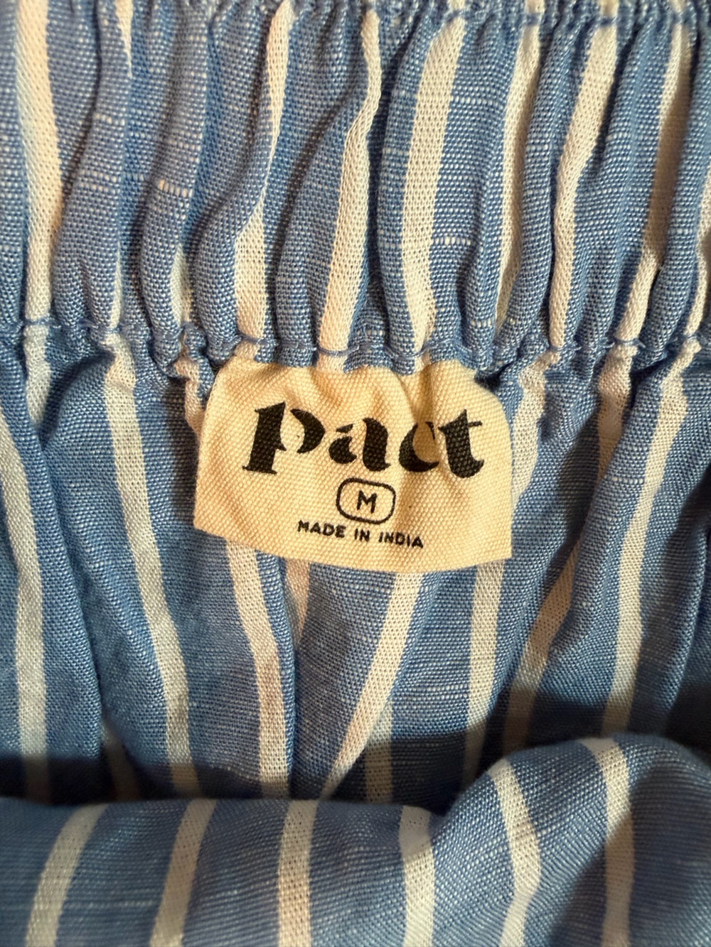 Pact Blue and White Canopy Linen/Cotton Blend Wrap Maxi Skirt Size M - Picture 7 of 10
